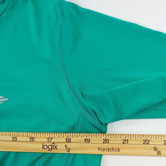 Mens Rash Guard Small Shirt Green Long Sleeve Sun Protection Tactical Beach Surf - Picture 9 of 10